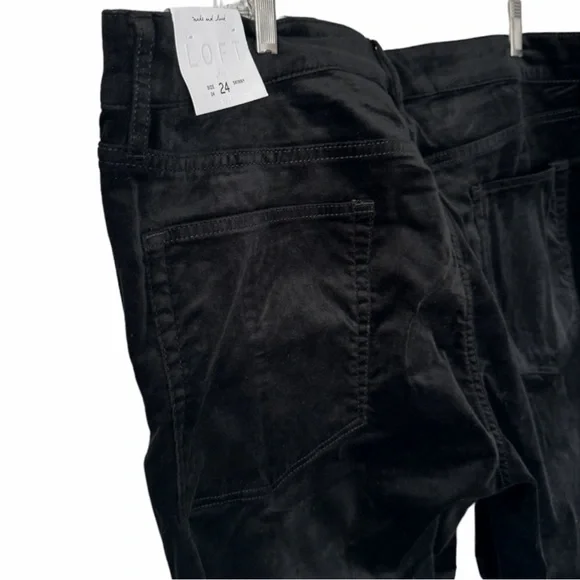LOFT Plus Black Midrise Stretch Velour Skinny Pants size 22 NWT - Picture 11 of 16